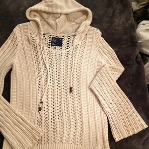 Hooded knit sweater